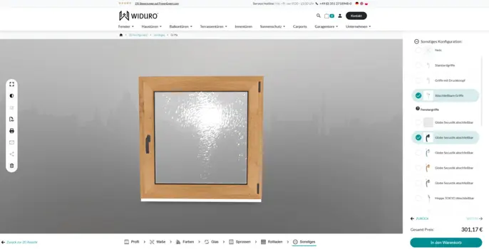 3D Konfigurator für Bauelemente
